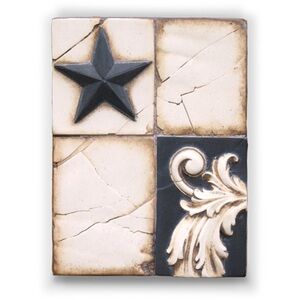 Sid Dickens Midnight Star T-164 Decorative Tile with Star and Scroll Design
